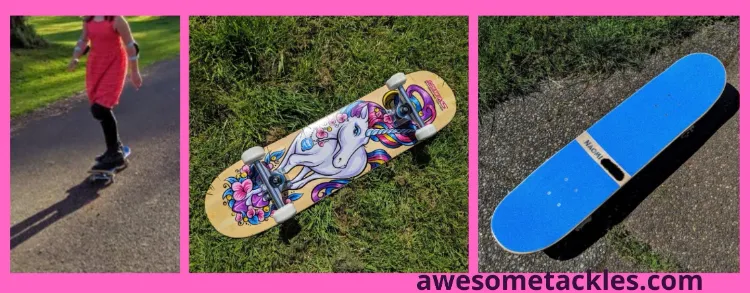 SkateXS Personalized Beginner Unicorn Girls Skateboard testing